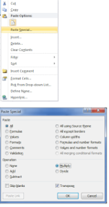 Swapping of rows and Columns in Excel
