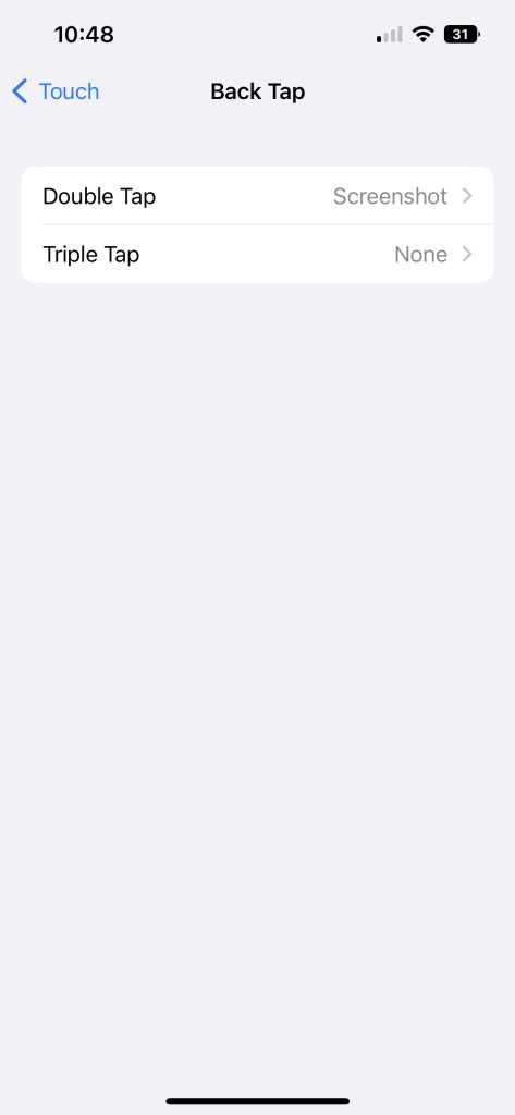 How to screenshot on iPhone 14 Pro using Backtap